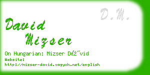 david mizser business card